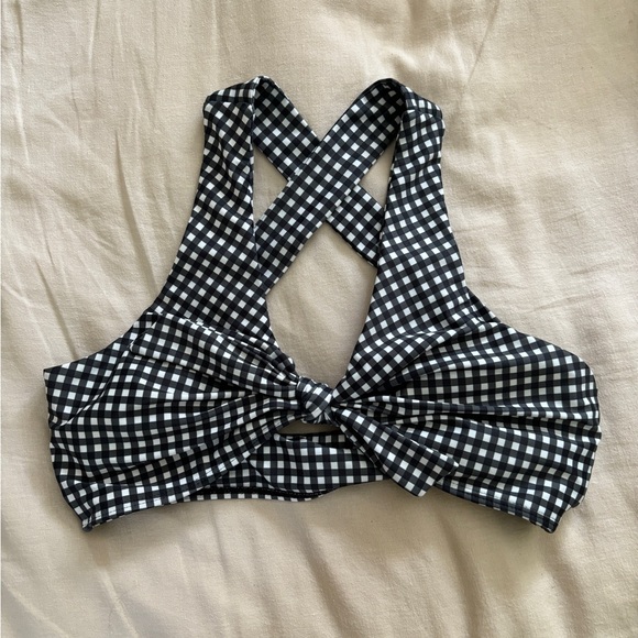 Albion Other - Black and White Check Tie Swimsuit Top